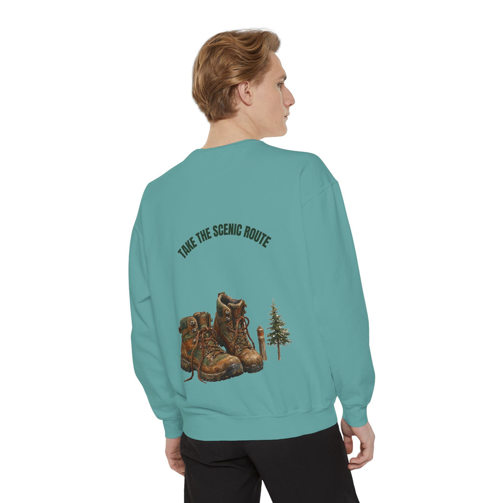 Take the Scenic Route Shirt, Hiking Trail Tee, Outdoor Adventure Nature Gift, Painterly Mountain Sweatshirt