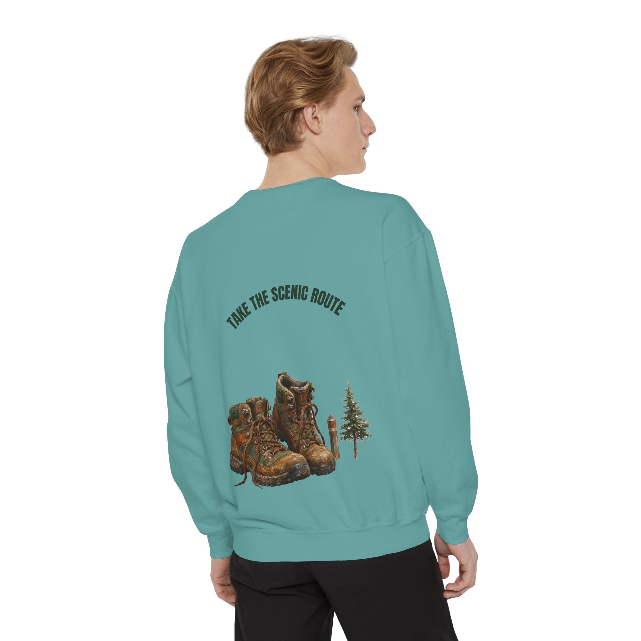 Take the Scenic Route Shirt, Hiking Trail Tee, Outdoor Adventure Nature Gift, Painterly Mountain Sweatshirt