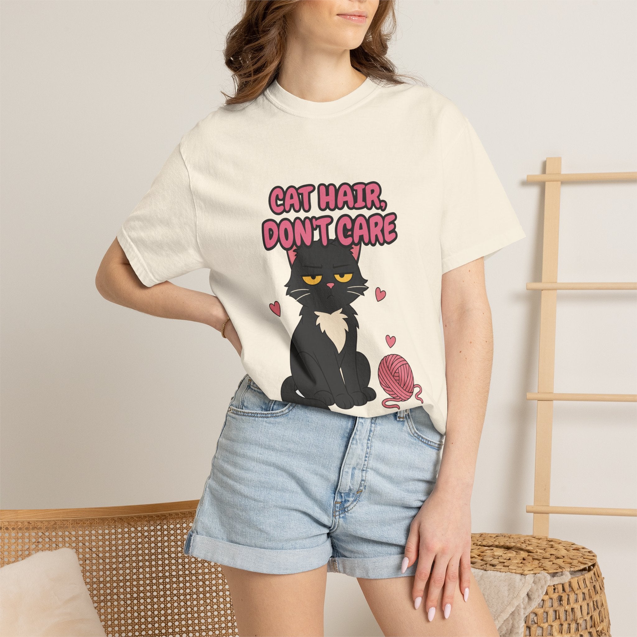 Cat Hair Don't Care Shirt, Funny Cat Mom Tee, Cat Lover Gift, Cat Owner Sweatshirt