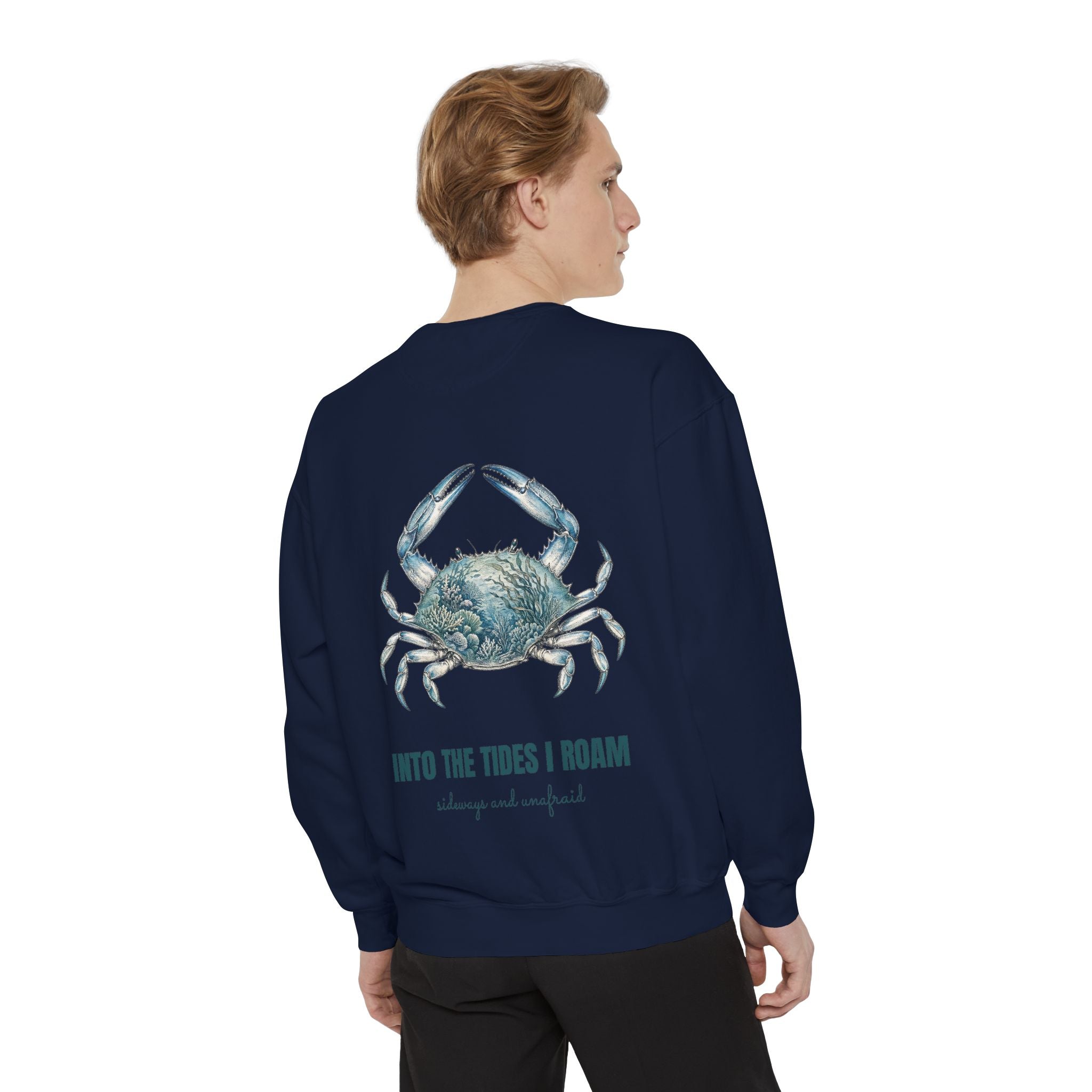 Into the Tides I Roam Shirt, Blue Crab Double Exposure Tee, Ocean Beach Coastal Lover Gift, Nautical Sea Life Sweatshirt