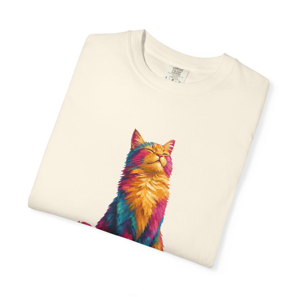 Cat Mom Shirt, Vibrant Painterly Cat Tee, Bold Cat Lover Gift, Colorful Cat Owner Sweatshirt