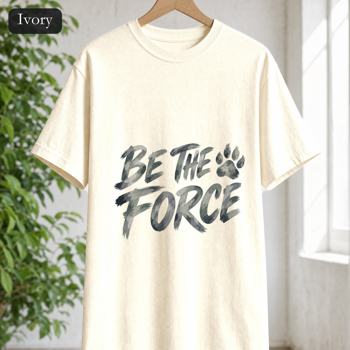Be The Force Shirt, Camo Motivational Tee, Inspirational Encouragement Gift, Positive Vibes Paw Print Sweatshirt