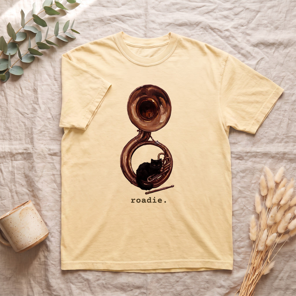 Roadie Cat Sousaphone Shirt, Funny Band Parent Tee, Marching Band Mom Tee, Band Dad Booster Gift