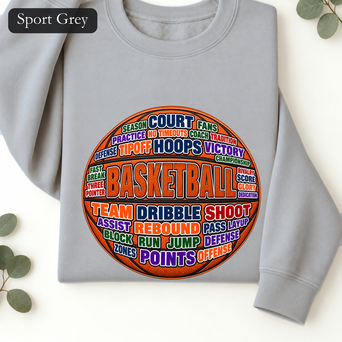 Basketball Word Art Sweatshirt | Basketball Typography Crewneck