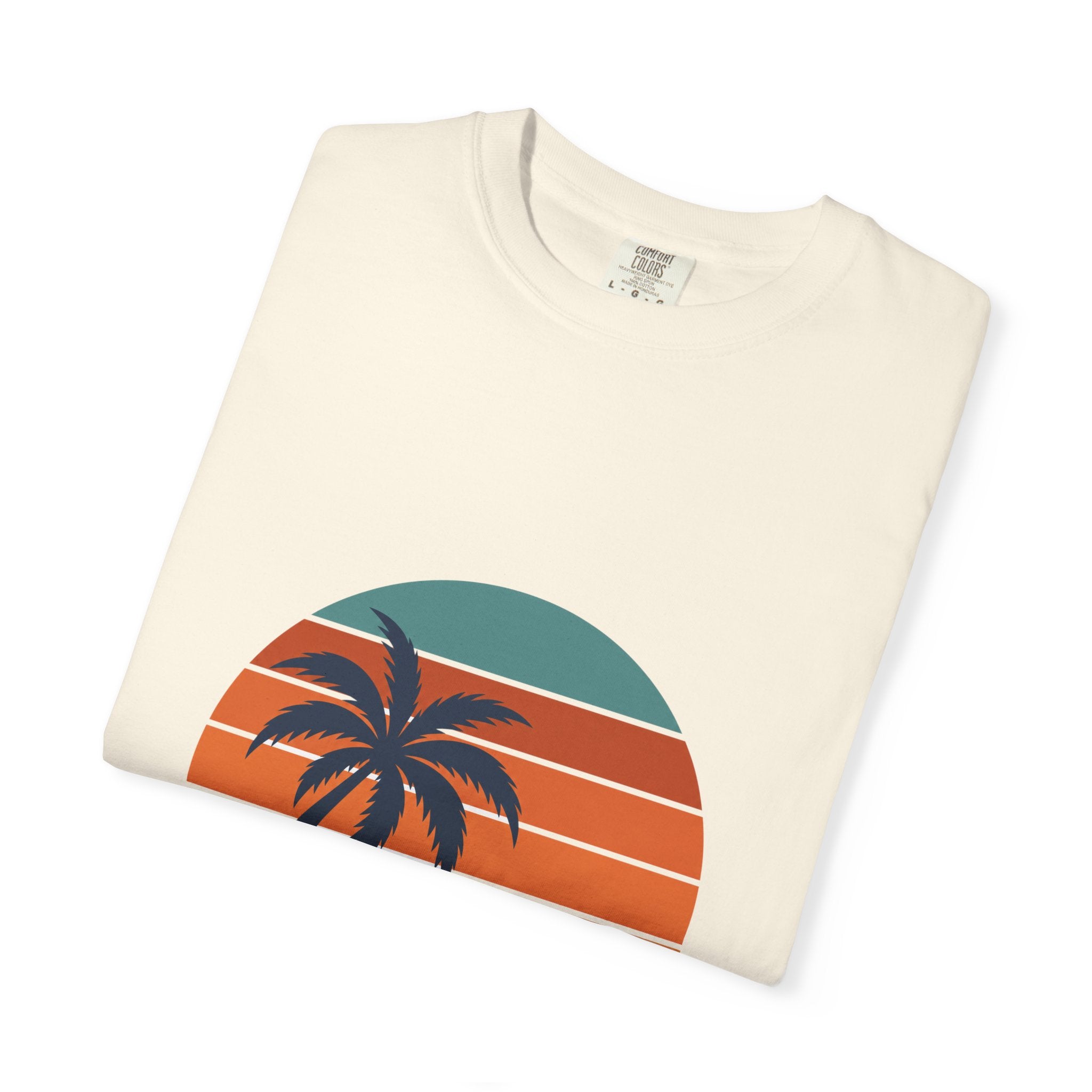 Retro Sunset Beach Shirt, Vintage Palm Tee, Ocean Surf Gift, 70s Coastal Landscape Sweatshirt