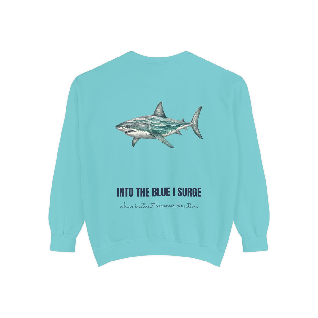 Into the Blue I Surge Shirt, Great White Shark Double Exposure Tee, Ocean Diver Sea Life Gift, Nautical Sweatshirt