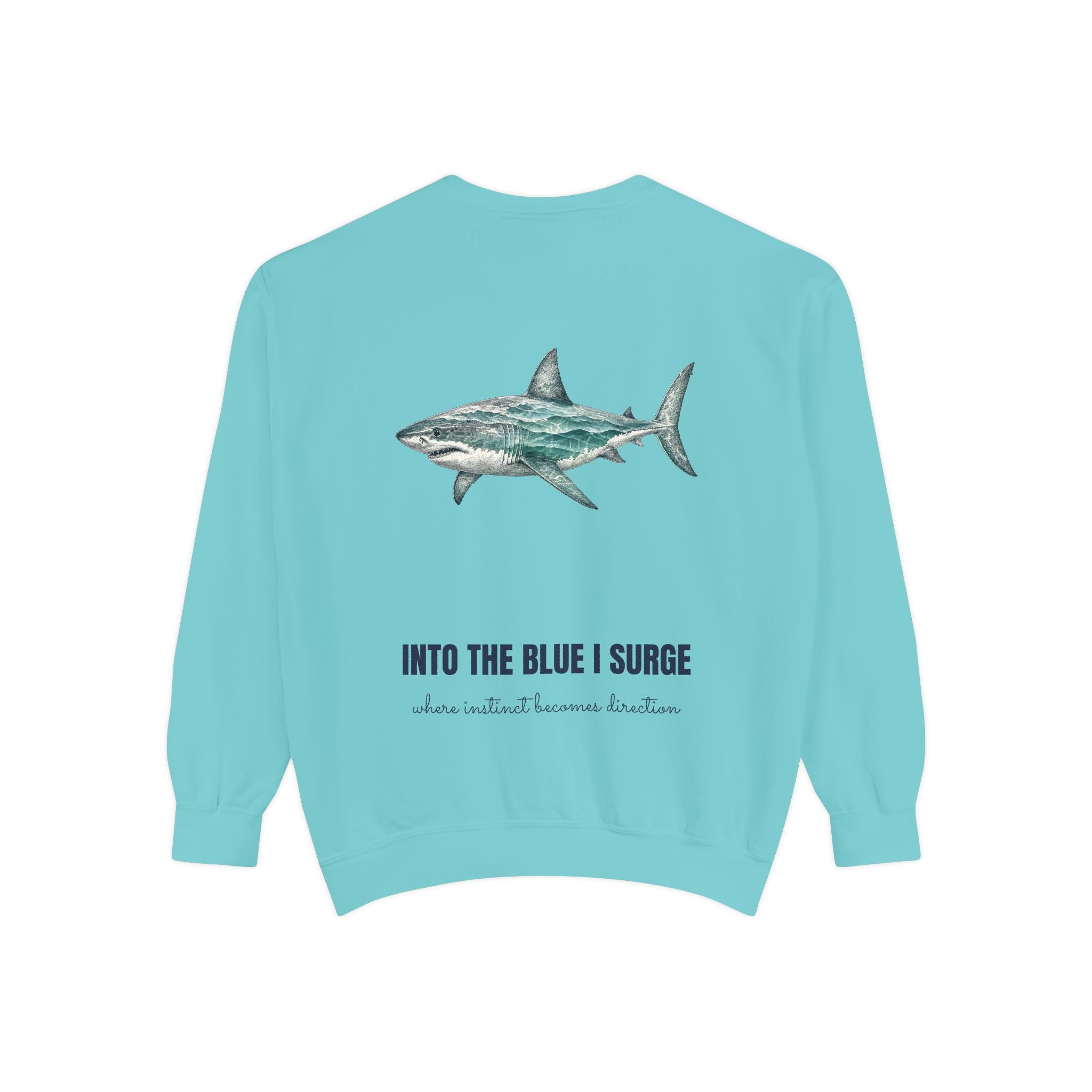 Into the Blue I Surge Shirt, Great White Shark Double Exposure Tee, Ocean Diver Sea Life Gift, Nautical Sweatshirt