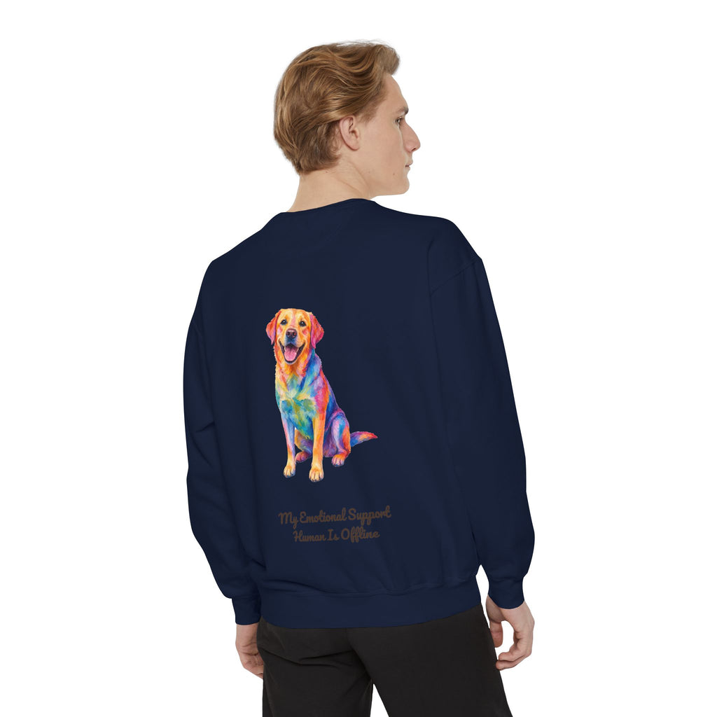 Labrador Shirt, My Emotional Support Human Is Offline Tee, Funny Lab Dog Mom Gift, Painterly Dog Lover Sweatshirt