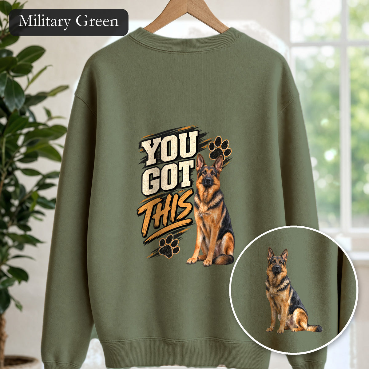 You Got This German Shepherd Shirt, GSD Dog Lover Motivational Tee, Encouragement Dog Mom Gift, Painterly Dog Sweatshirt