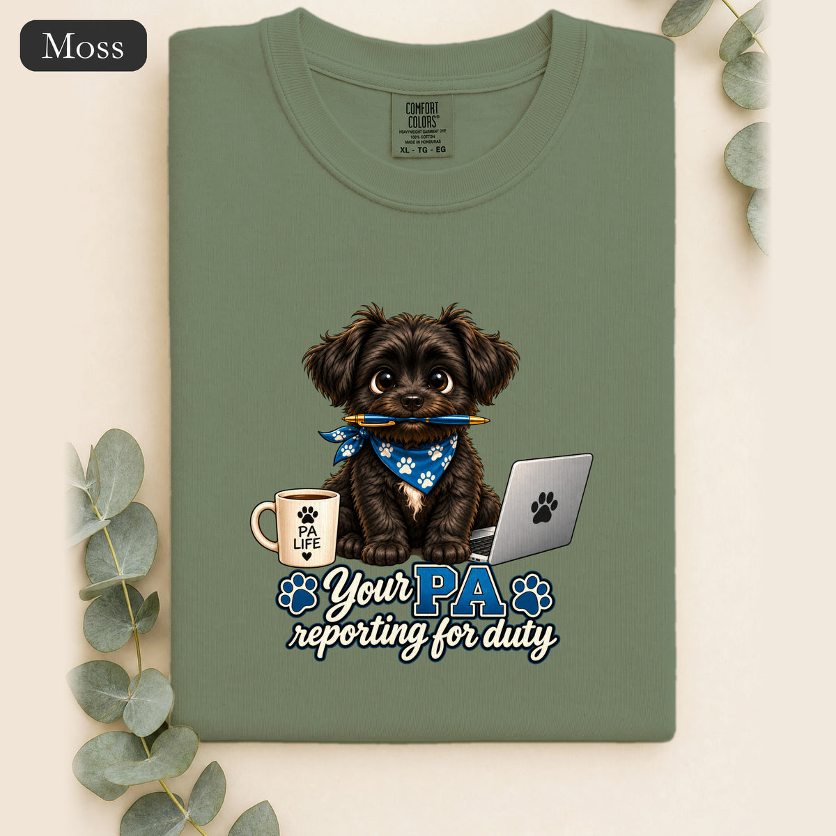 Yorkie PA Reporting For Duty Shirt | Personal Assistant Paw Print