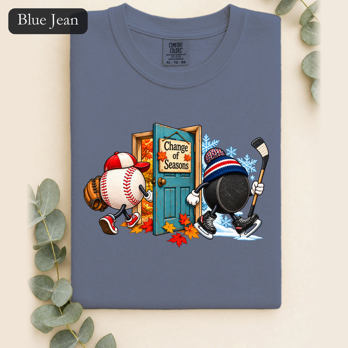 Baseball and Hockey 'Change of Seasons' Shirt | Sports Autumn Winter Design