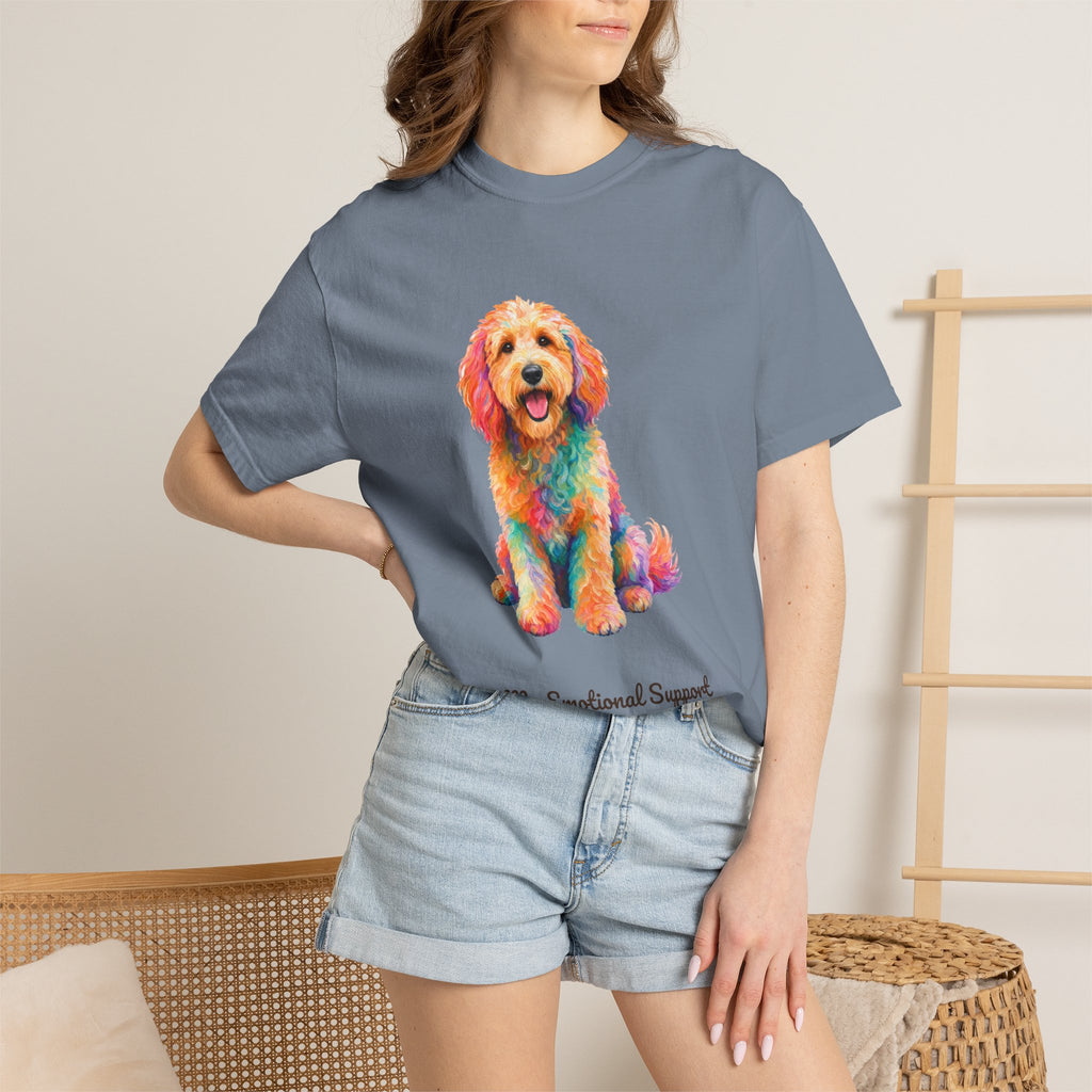 Goldendoodle Shirt, My Emotional Support Human Is Offline Tee, Funny Doodle Dog Mom Gift, Painterly Dog Lover Sweatshirt