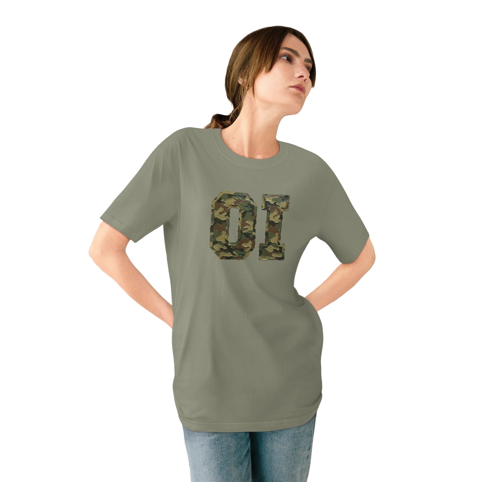 Organic Cotton Camo OI T-Shirt — Vintage Military Number Tee