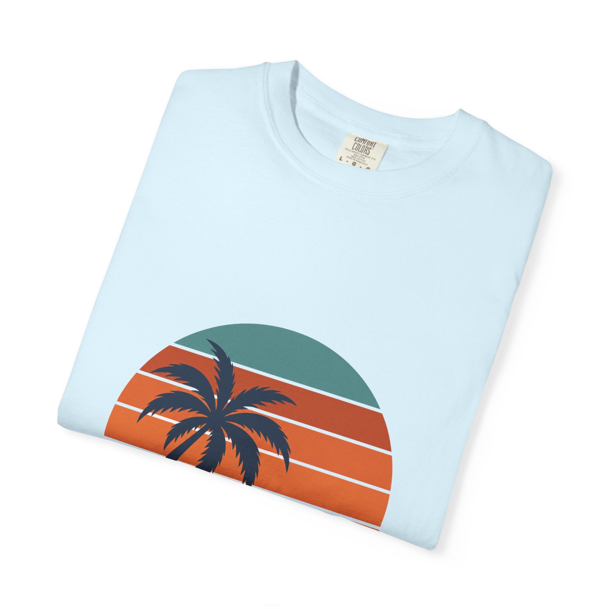 Retro Sunset Beach Shirt, Vintage Palm Tee, Ocean Surf Gift, 70s Coastal Landscape Sweatshirt