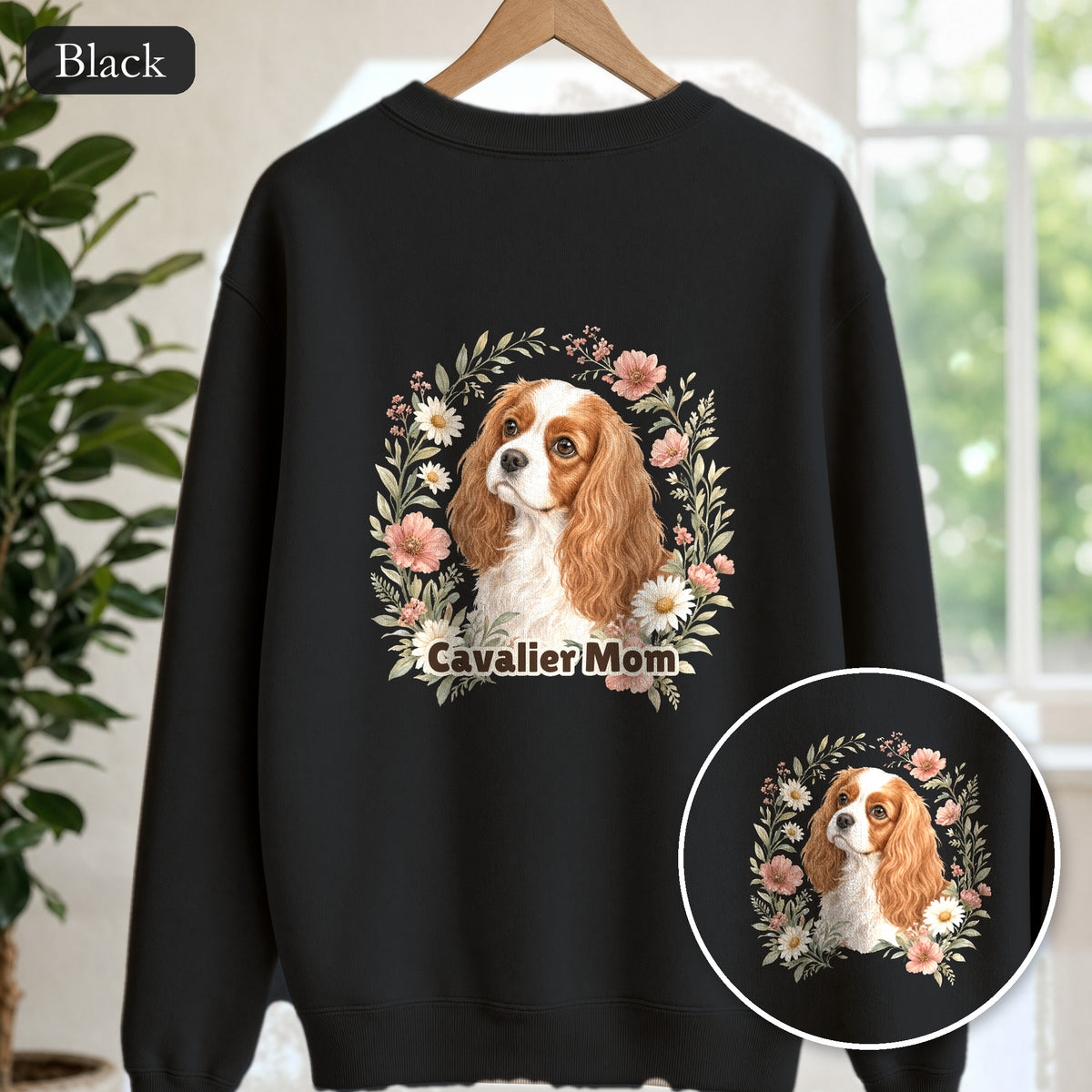 Cavalier Mom Shirt, Cavalier King Charles Spaniel Tee, Dog Mom Gift, Wildflower Dog Lover Sweatshirt