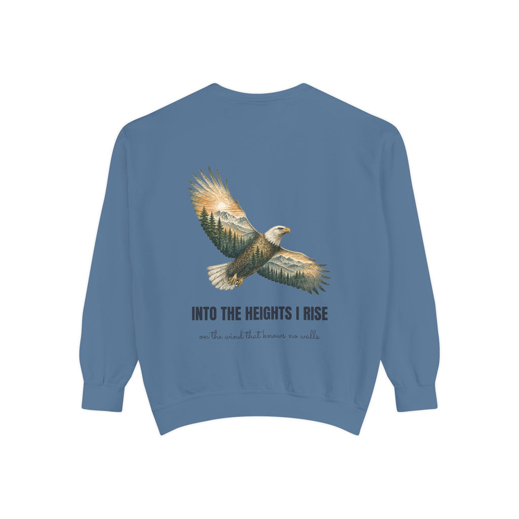 Into the Heights I Rise Shirt, Eagle Double Exposure Tee, Mountain Wilderness Adventure Gift, Woodland Nature Sweatshirt