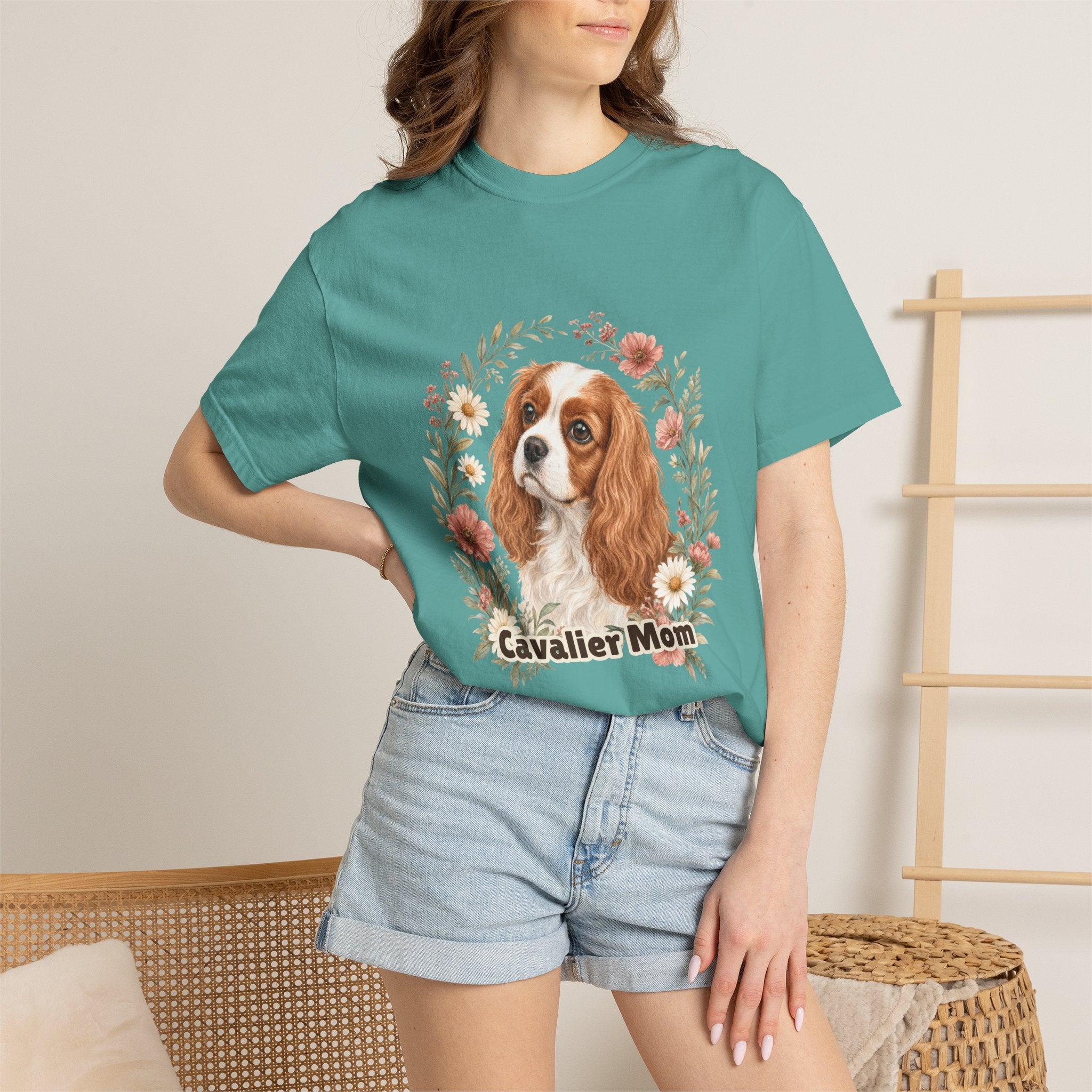 Cavalier Mom Shirt, Cavalier King Charles Spaniel Tee, Dog Mom Gift, Wildflower Dog Lover Sweatshirt