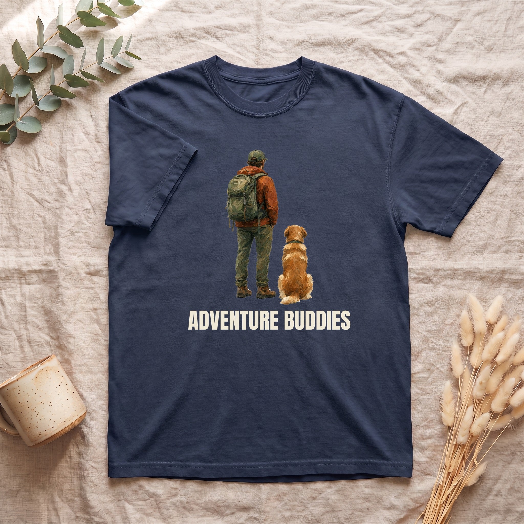 Adventure Buddies Shirt, Dog and Human Hiking Tee, Matching Dog Owner Gift, Painterly Outdoor Sweatshirt