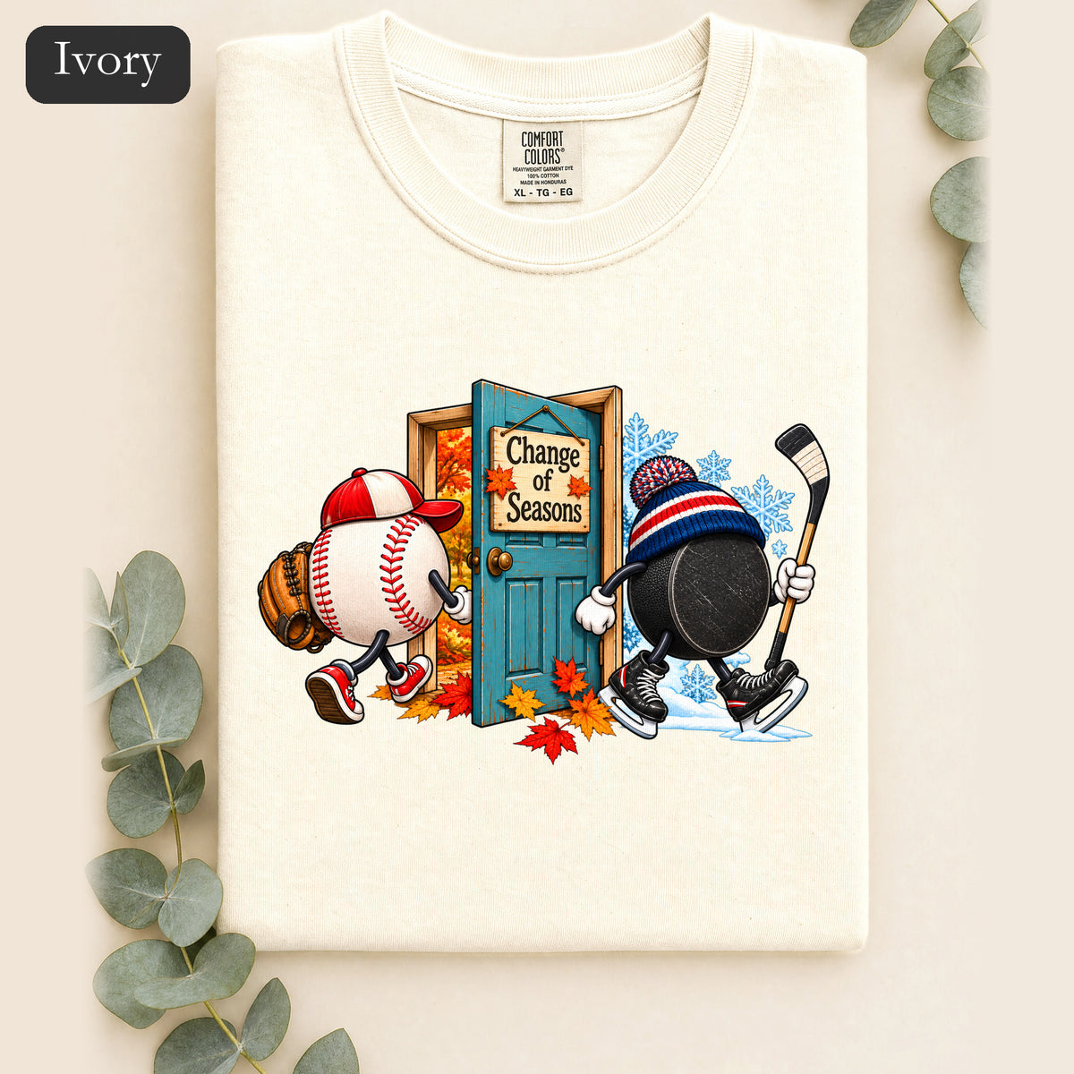 Baseball and Hockey 'Change of Seasons' Shirt | Sports Autumn Winter Design