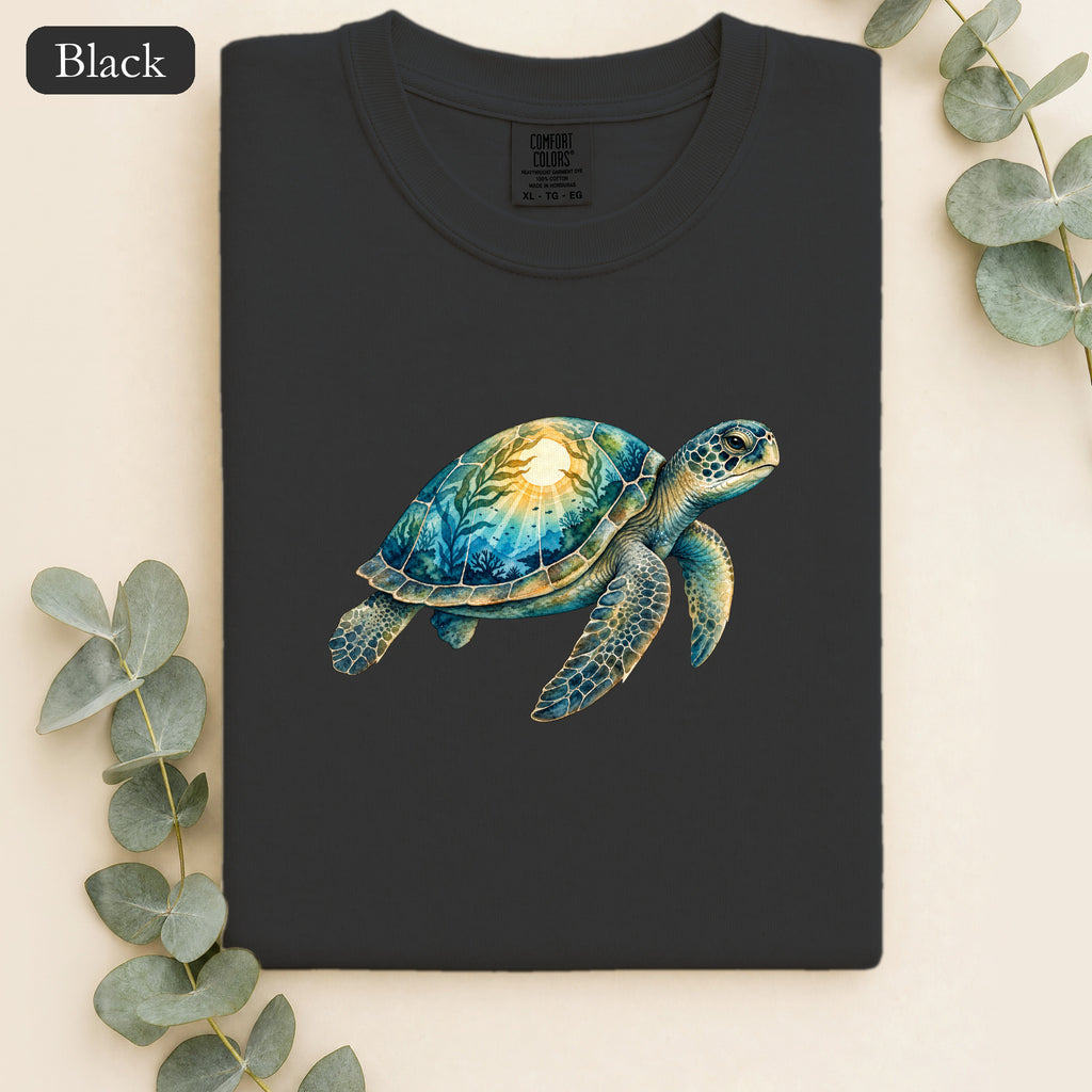 Dreamy Sea Turtle Shirt | Cosmic Turtle Illustration, Ocean Wildlife
