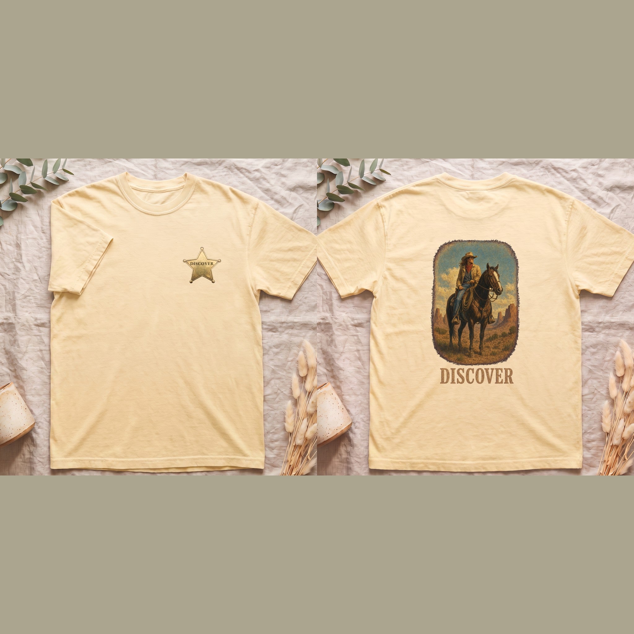 Discover Cowgirl Shirt, Vintage Western Horse Tee, Desert Rodeo Tee, Sheriff Star Cowgirl Gift