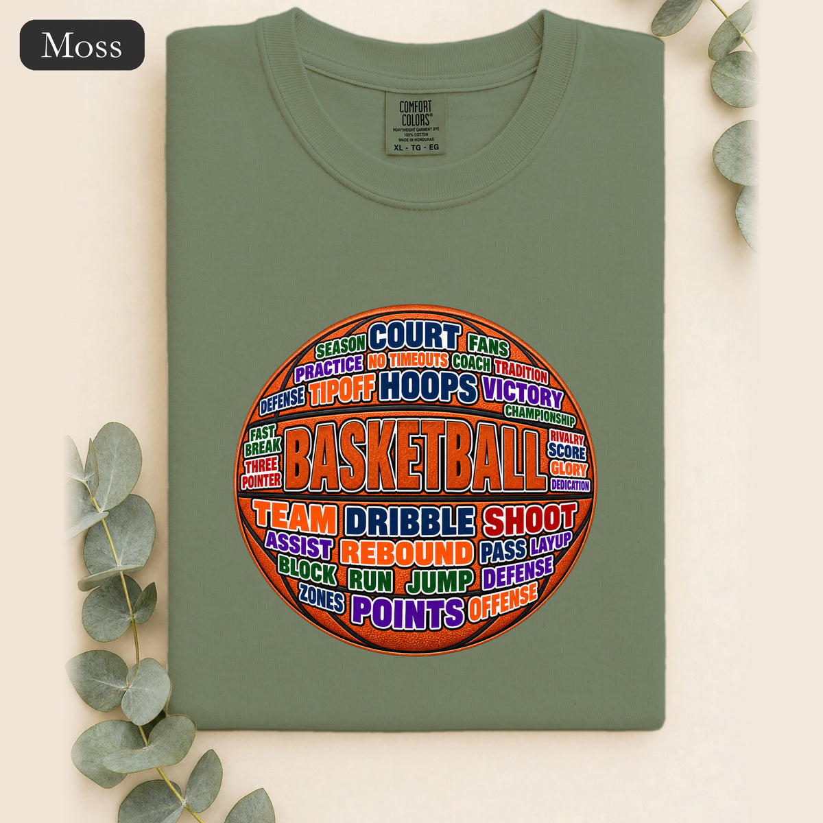 Basketball Word Art Shirt | Basketball Typography Tee