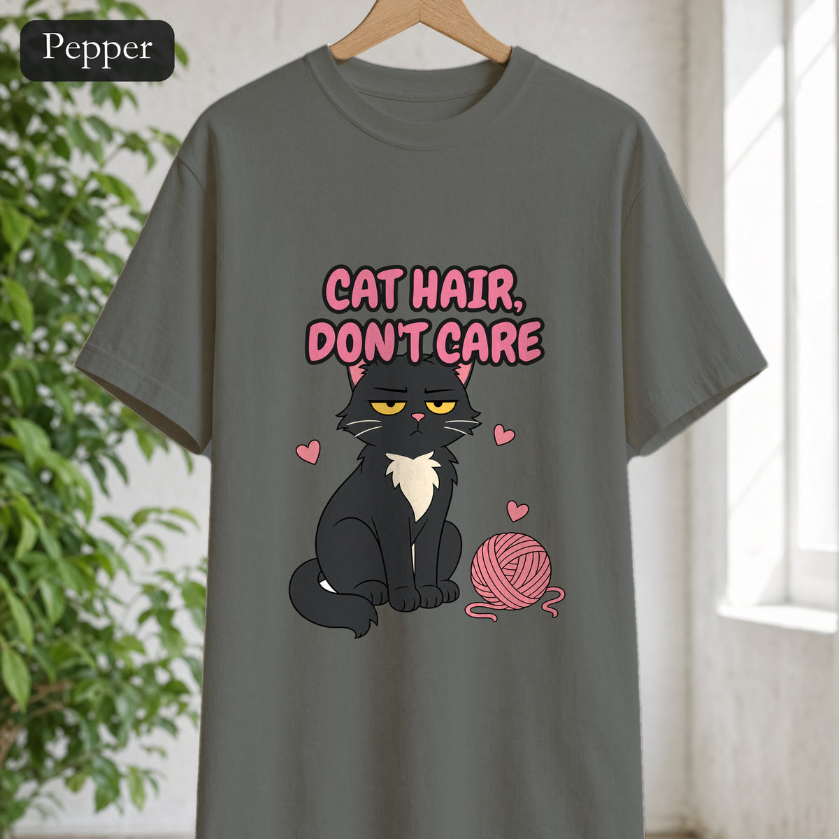 Cat Hair Don't Care Shirt, Funny Cat Mom Tee, Cat Lover Gift, Cat Owner Sweatshirt
