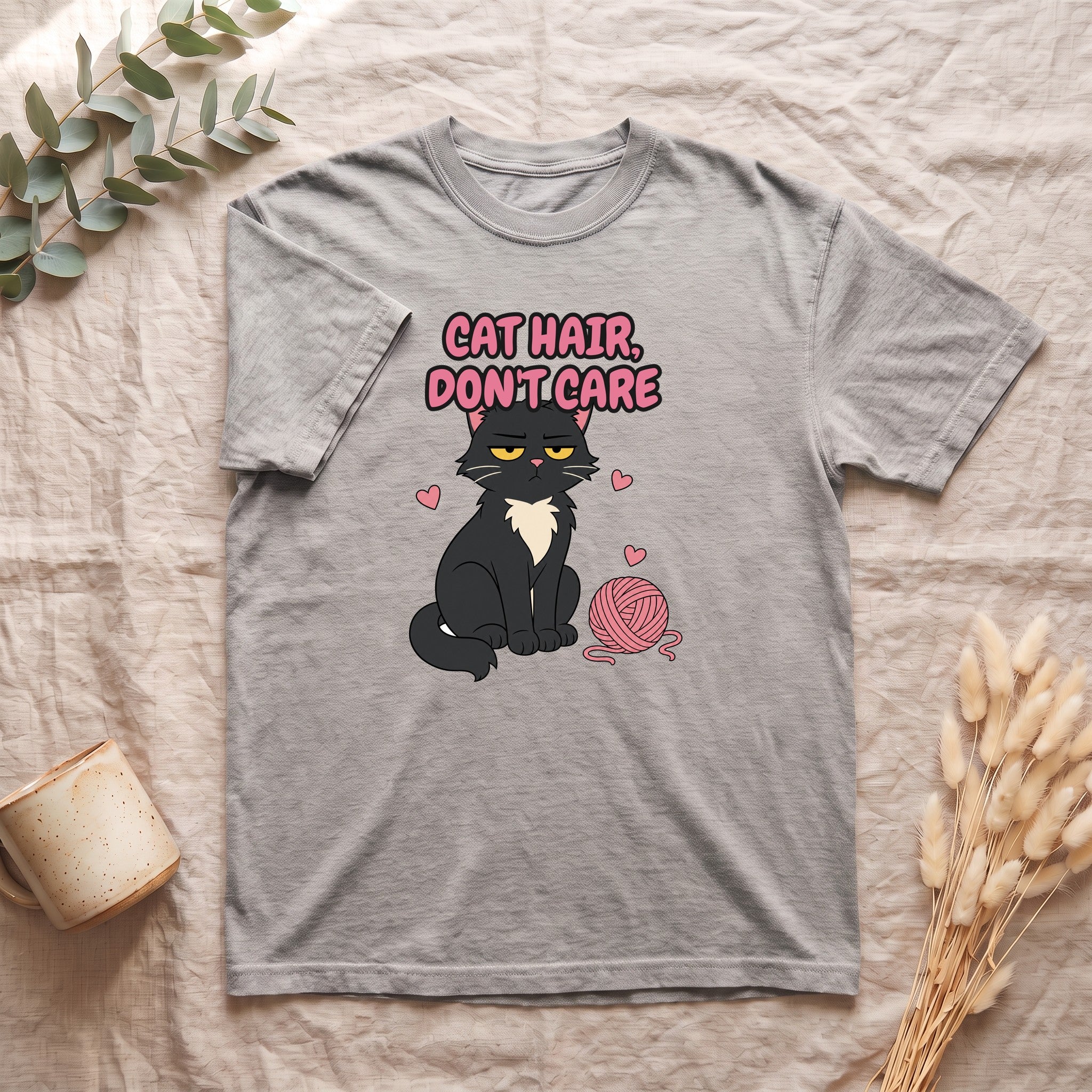 Cat Hair Don't Care Shirt, Funny Cat Mom Tee, Cat Lover Gift, Cat Owner Sweatshirt