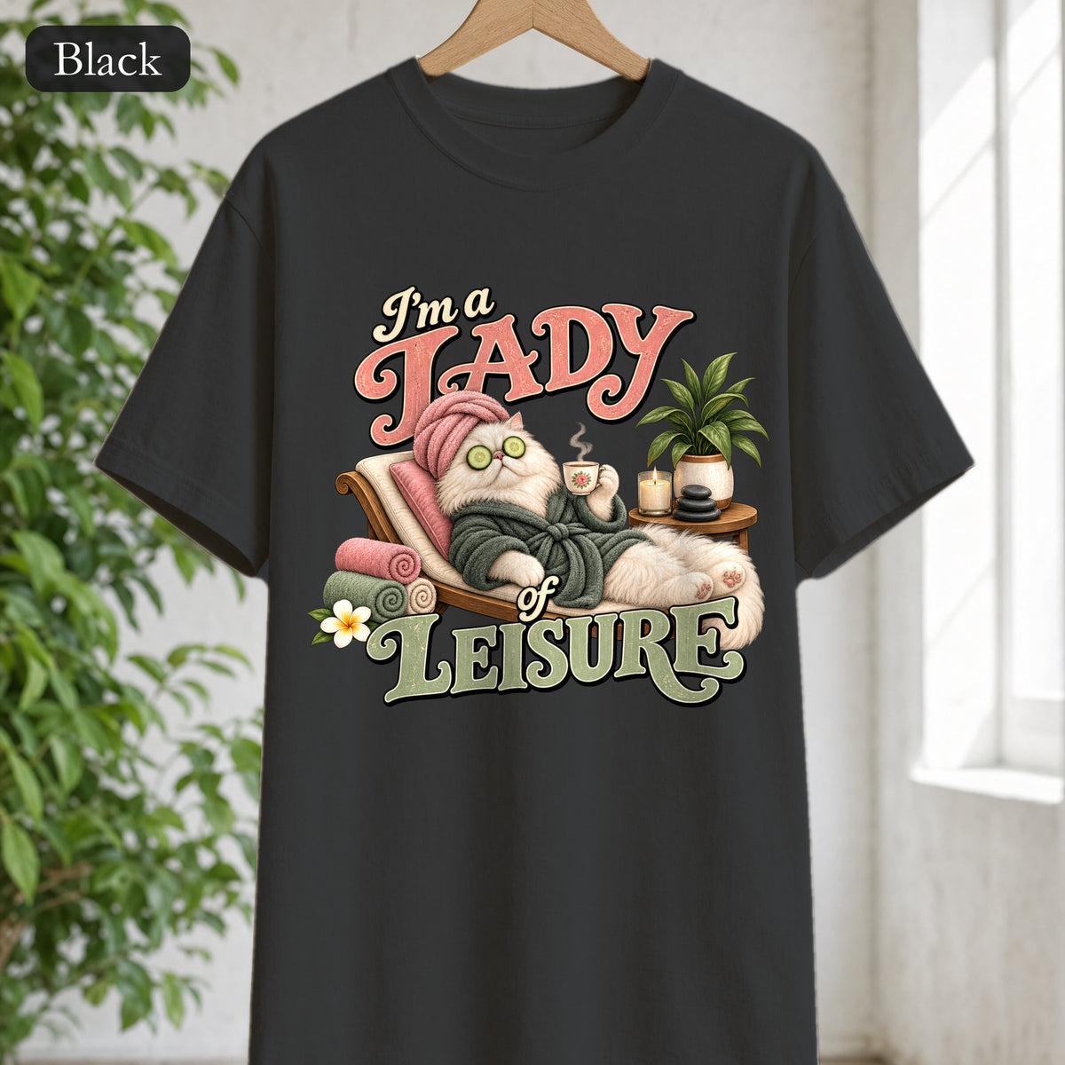 Lady of Leisure Shirt — Cozy Retro Graphic "I'm a Lady of Leisure"