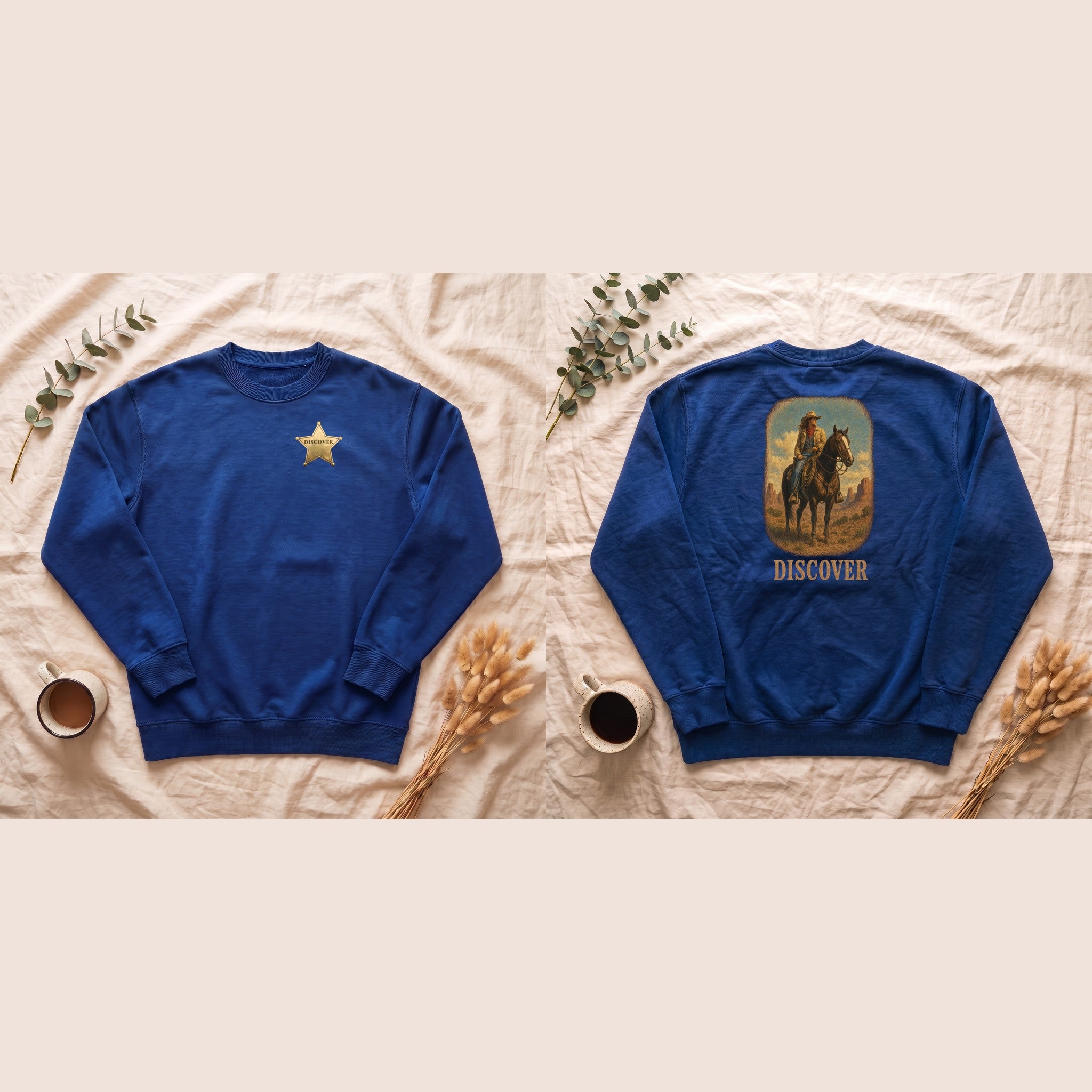 Discover Cowgirl Sweatshirt, Vintage Western Horse Crewneck, Desert Rodeo Sweatshirt, Sheriff Star Cowgirl Gift