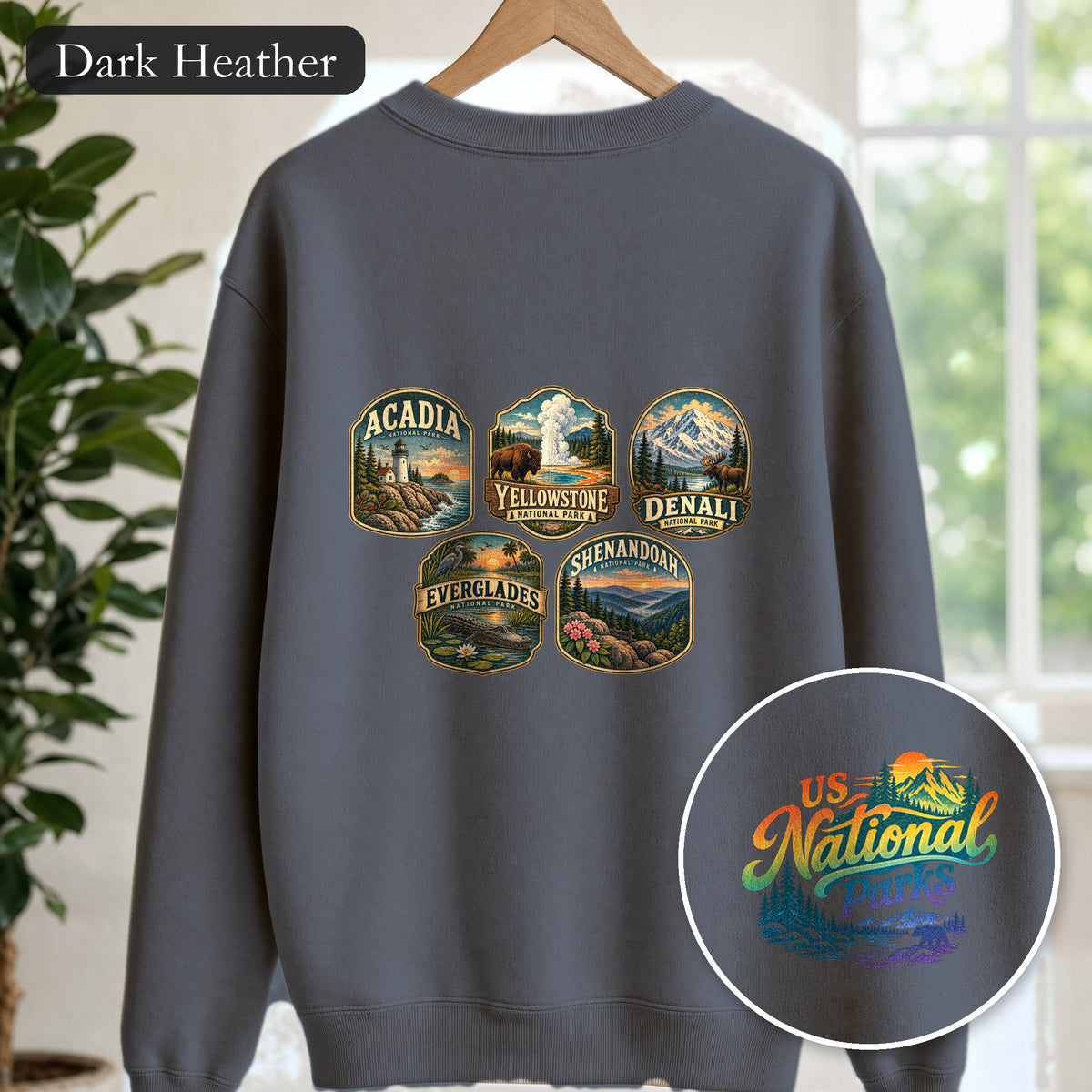 National Parks Shirt, Desert Badge Tee, Arizona Utah Hiking Gift, Retro Adventure Cactus Sweatshirt