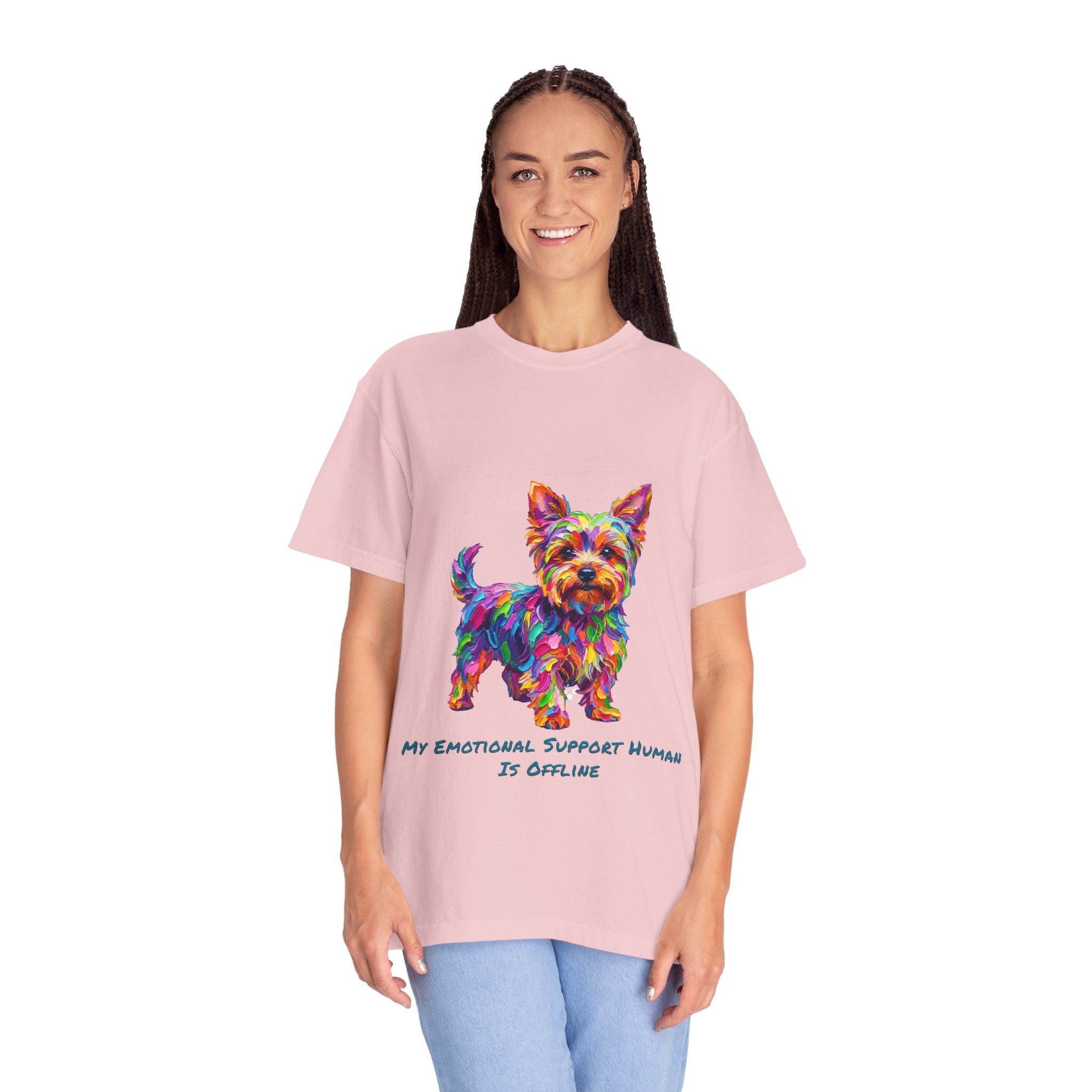 Yorkie T-Shirt — My Emotional Support Human Is Offline