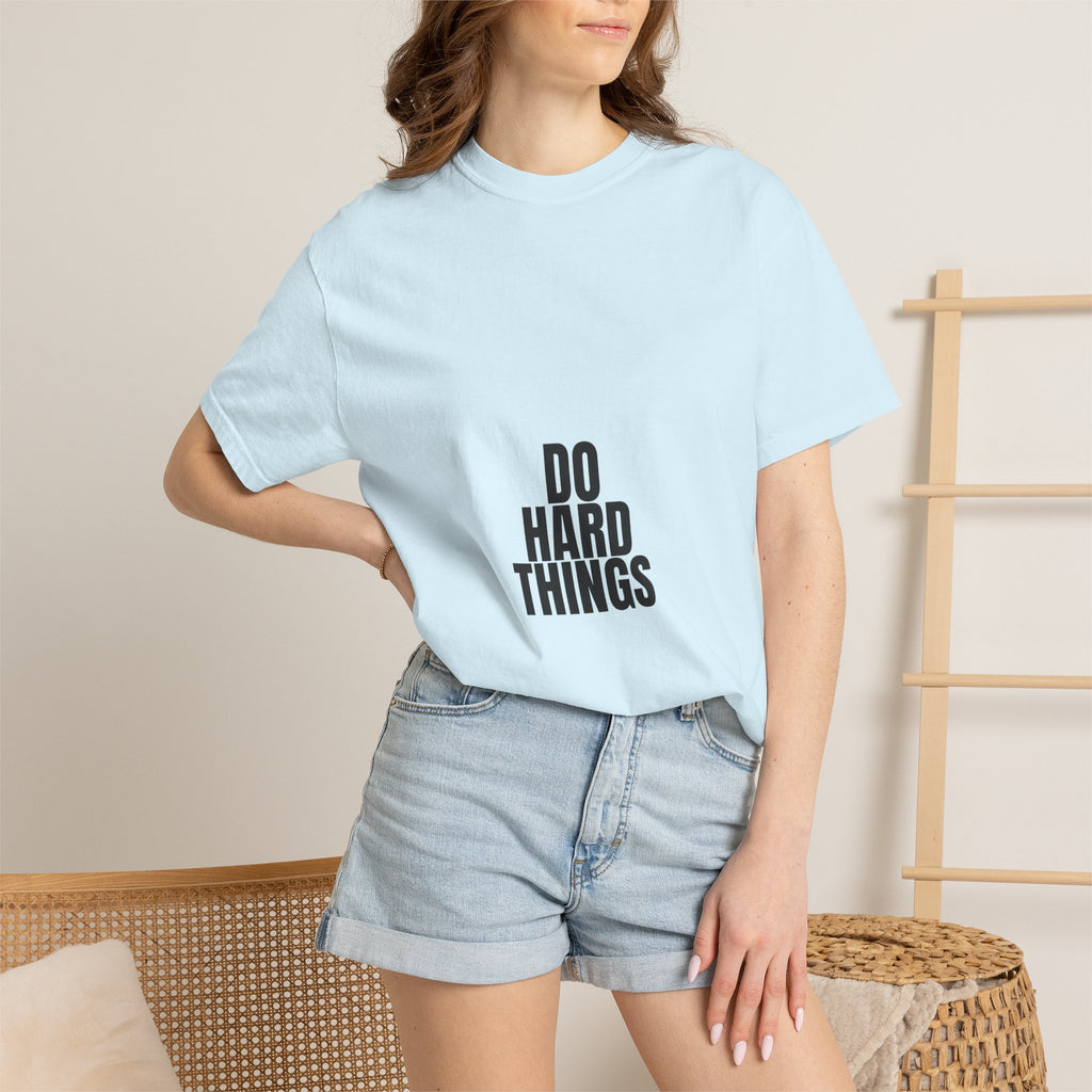 Do Hard Things Shirt, Minimalist Motivational Tee, Gym Fitness Mindset Gift, Bold Typography Sweatshirt