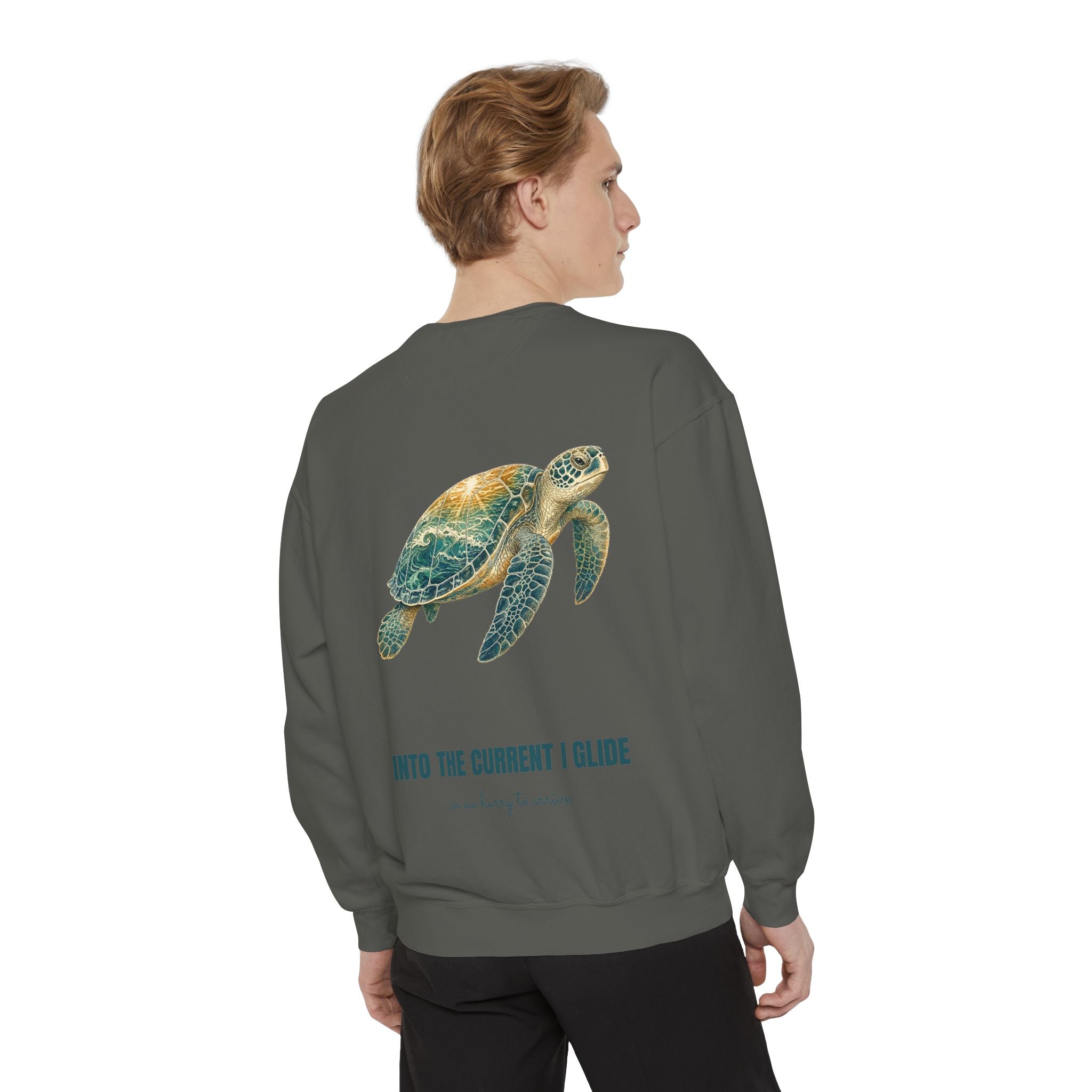 Into the Current I Glide Shirt, Sea Turtle Double Exposure Tee, Ocean Lover Marine Life Gift, Beach Nautical Sweatshirt