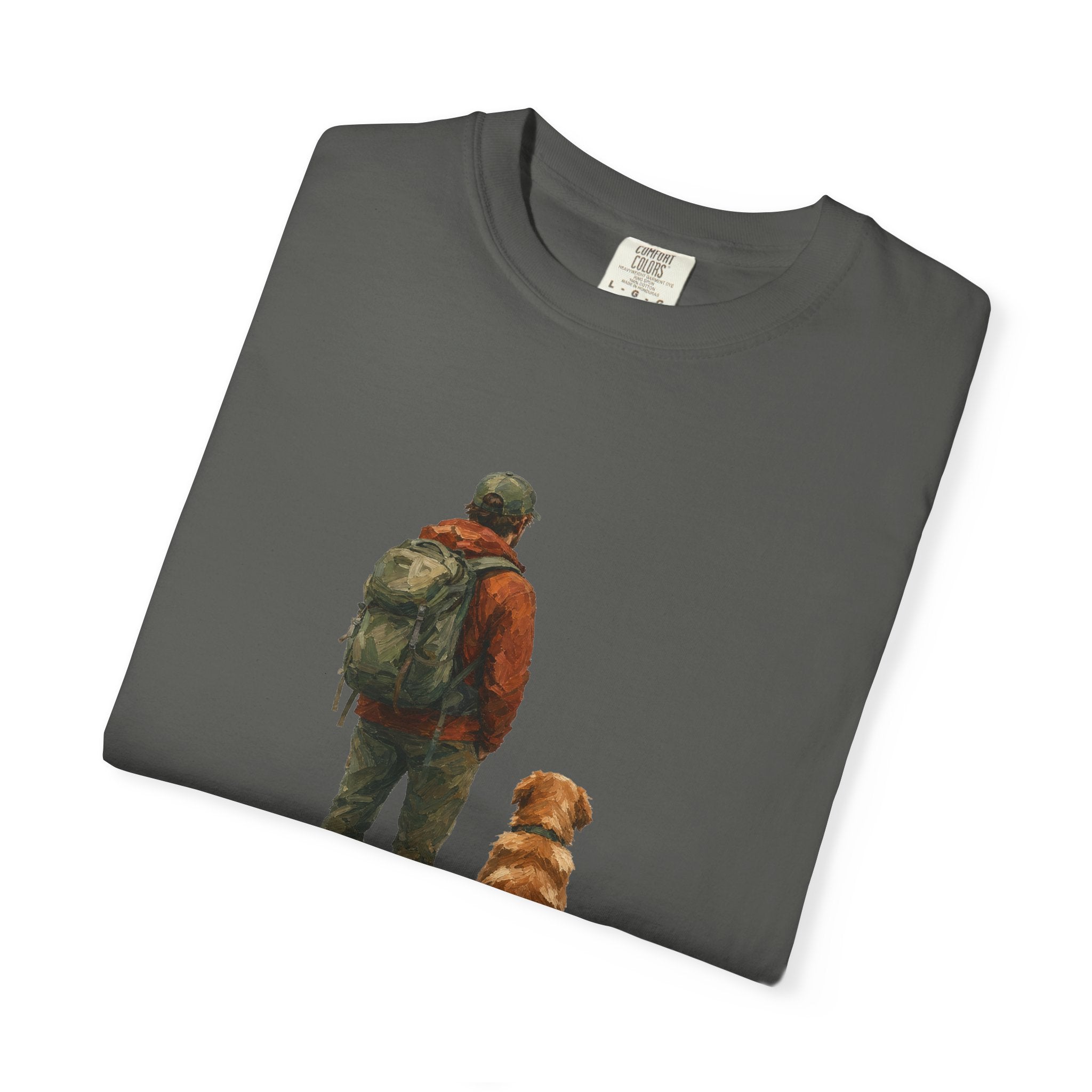 Adventure Buddies Shirt, Dog and Human Hiking Tee, Matching Dog Owner Gift, Painterly Outdoor Sweatshirt