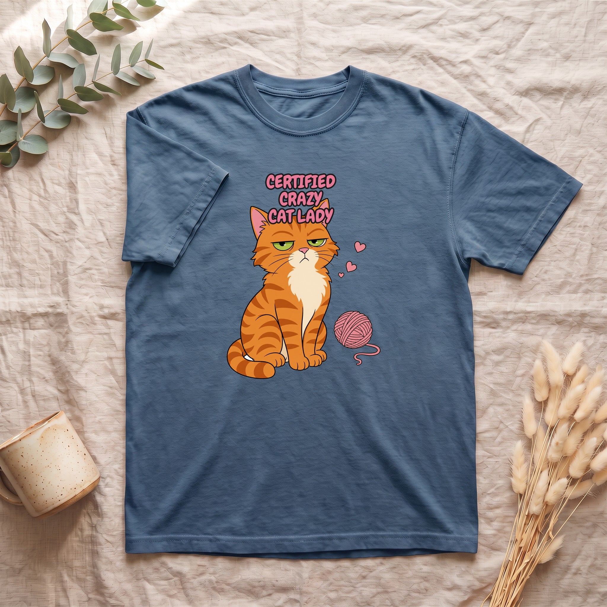 Certified Crazy Cat Lady Shirt, Orange Cat Mom Tee, Ginger Cat Lover Gift, Funny Cat Owner Sweatshirt