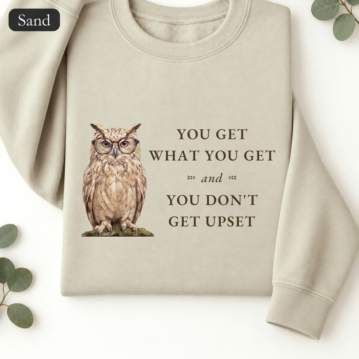 You Get What You Get Sweatshirt, Funny Teacher Owl Crewneck, Classroom Saying Shirt, Back to School Gift, Teacher Crewneck