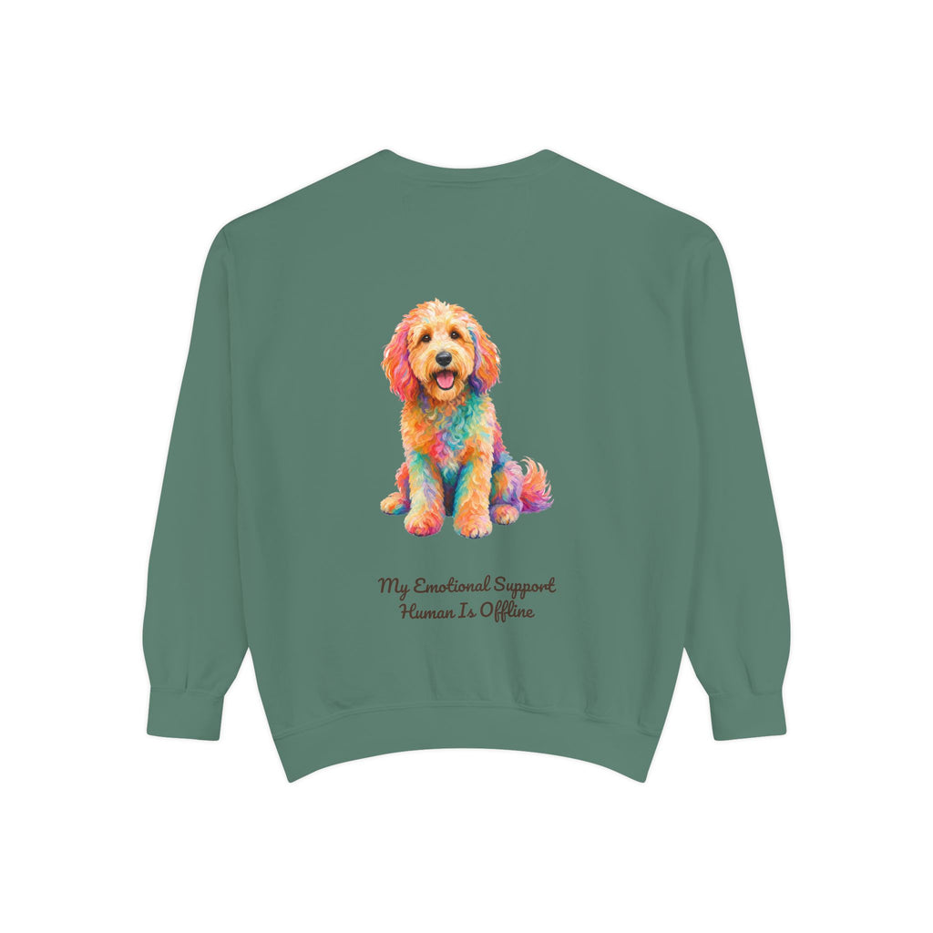 Goldendoodle Shirt, My Emotional Support Human Is Offline Tee, Funny Doodle Dog Mom Gift, Painterly Dog Lover Sweatshirt