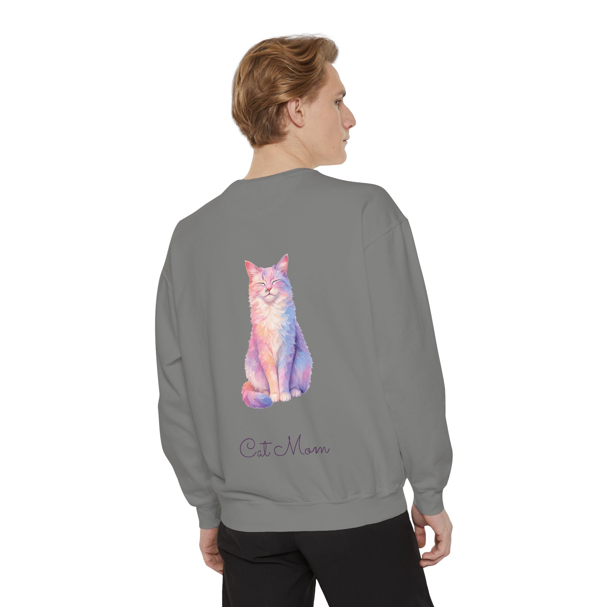 Cat Mom Shirt, Pastel Painterly Cat Tee, Cute Cat Lover Gift, Cat Owner Sweatshirt for Her