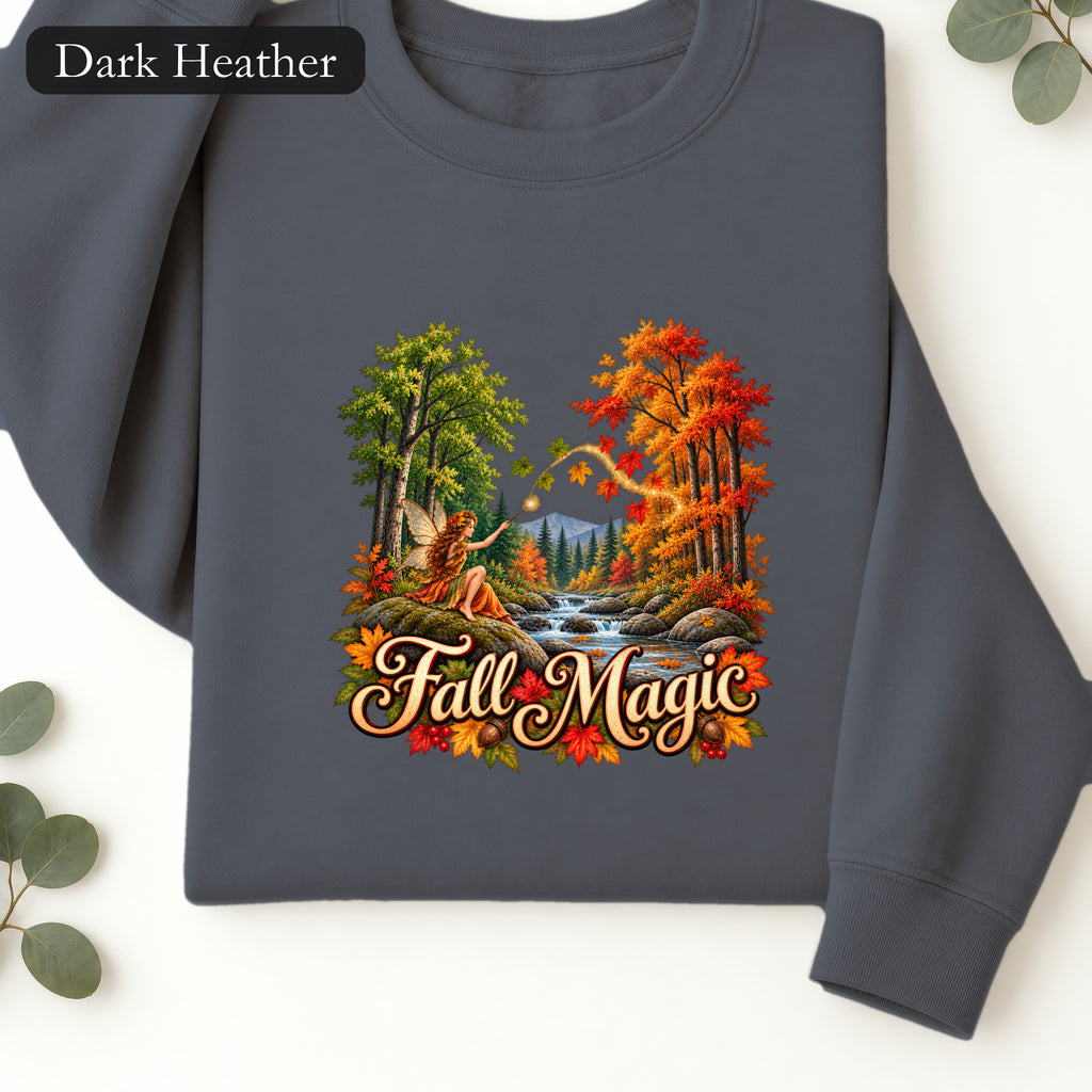 Fall Magic scene Sweatshirt | autumn trees, waterfall, leaves