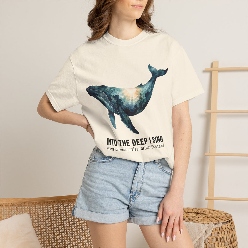Whale Deep Ocean Graphic T-Shirt — "Into the Deep I Sing" Ocean Graphic Tee