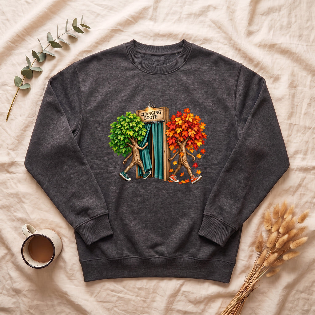 Changing of the Season Trees crewneck sweatshirt | Autumn Spring tree illustration