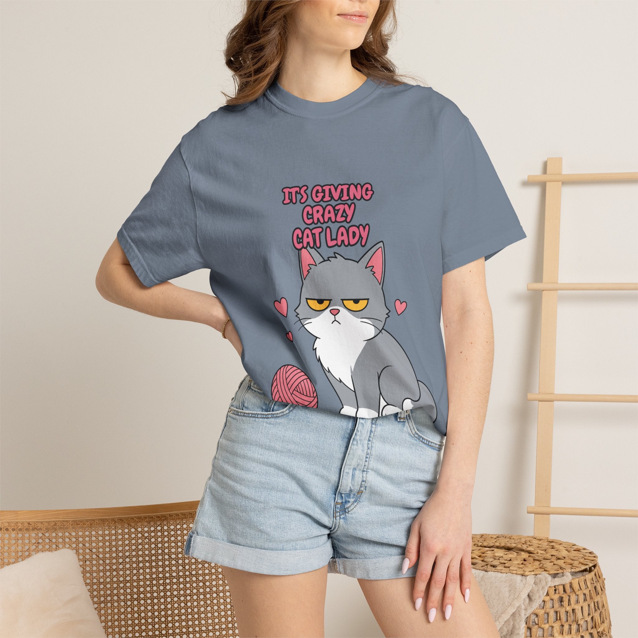 It's Giving Crazy Cat Lady Shirt, Grey Cat Mom Tee, Cat Lover Gift, Funny Cat Owner Sweatshirt