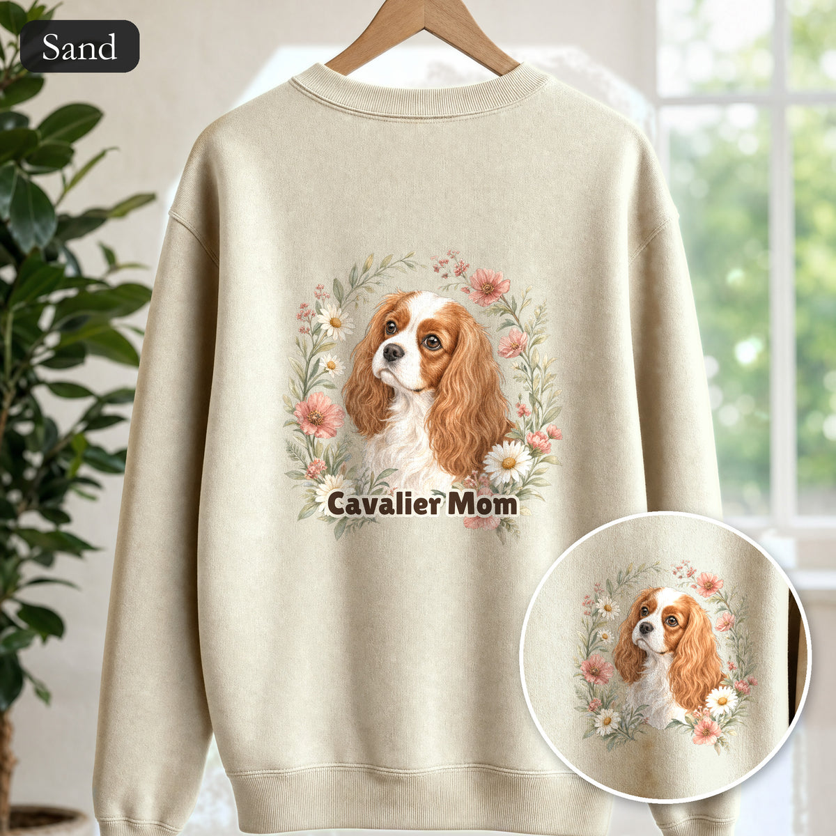 Cavalier Mom Shirt, Cavalier King Charles Spaniel Tee, Dog Mom Gift, Wildflower Dog Lover Sweatshirt