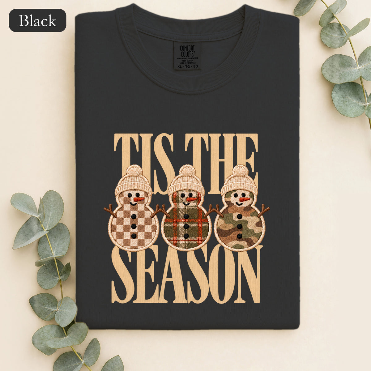 Plaid Snowmen Trio Shirt | Cozy Winter Snowman Design