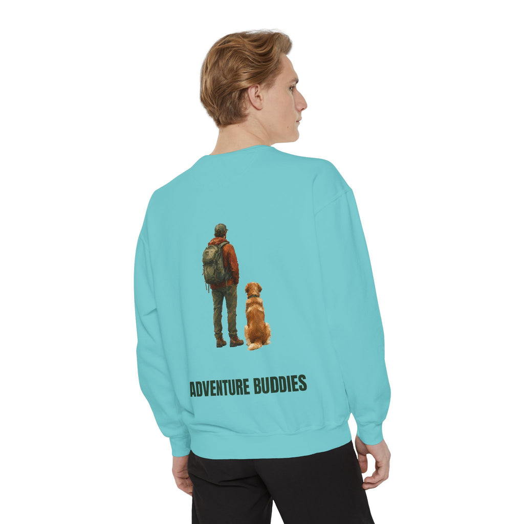 Adventure Buddies Shirt, Dog and Human Hiking Tee, Matching Dog Owner Gift, Painterly Outdoor Sweatshirt