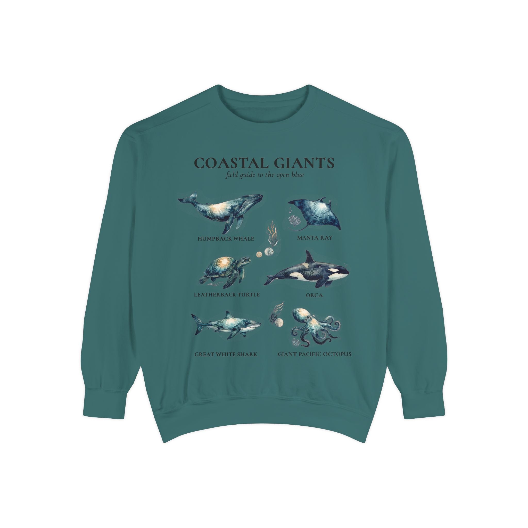 Coastal Giants Ocean Field Guide Shirt, Whale Manta Sea Turtle Tee, Marine Life Ocean Lover Gift, Nautical Sweatshirt