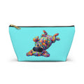 Zip accessory pouch printed with a colorful painterly sleeping dog
