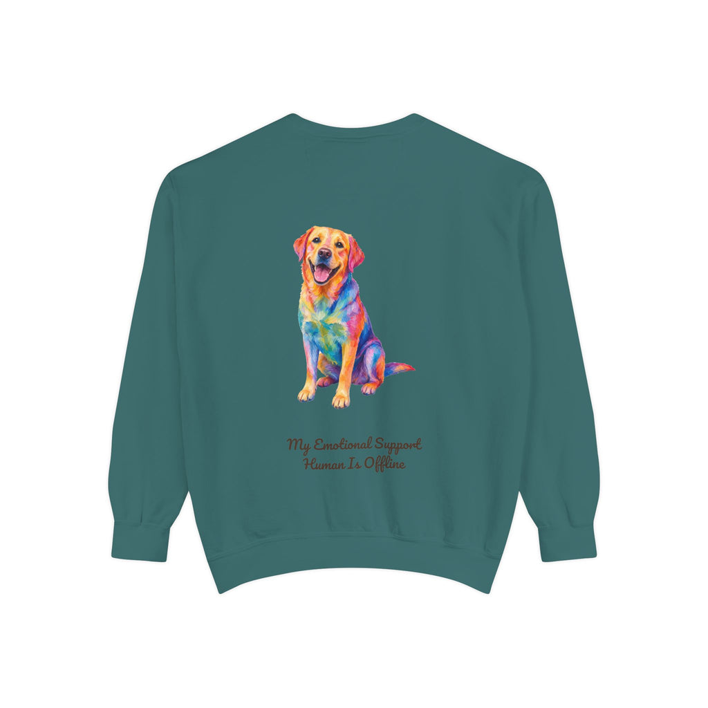 Labrador Shirt, My Emotional Support Human Is Offline Tee, Funny Lab Dog Mom Gift, Painterly Dog Lover Sweatshirt