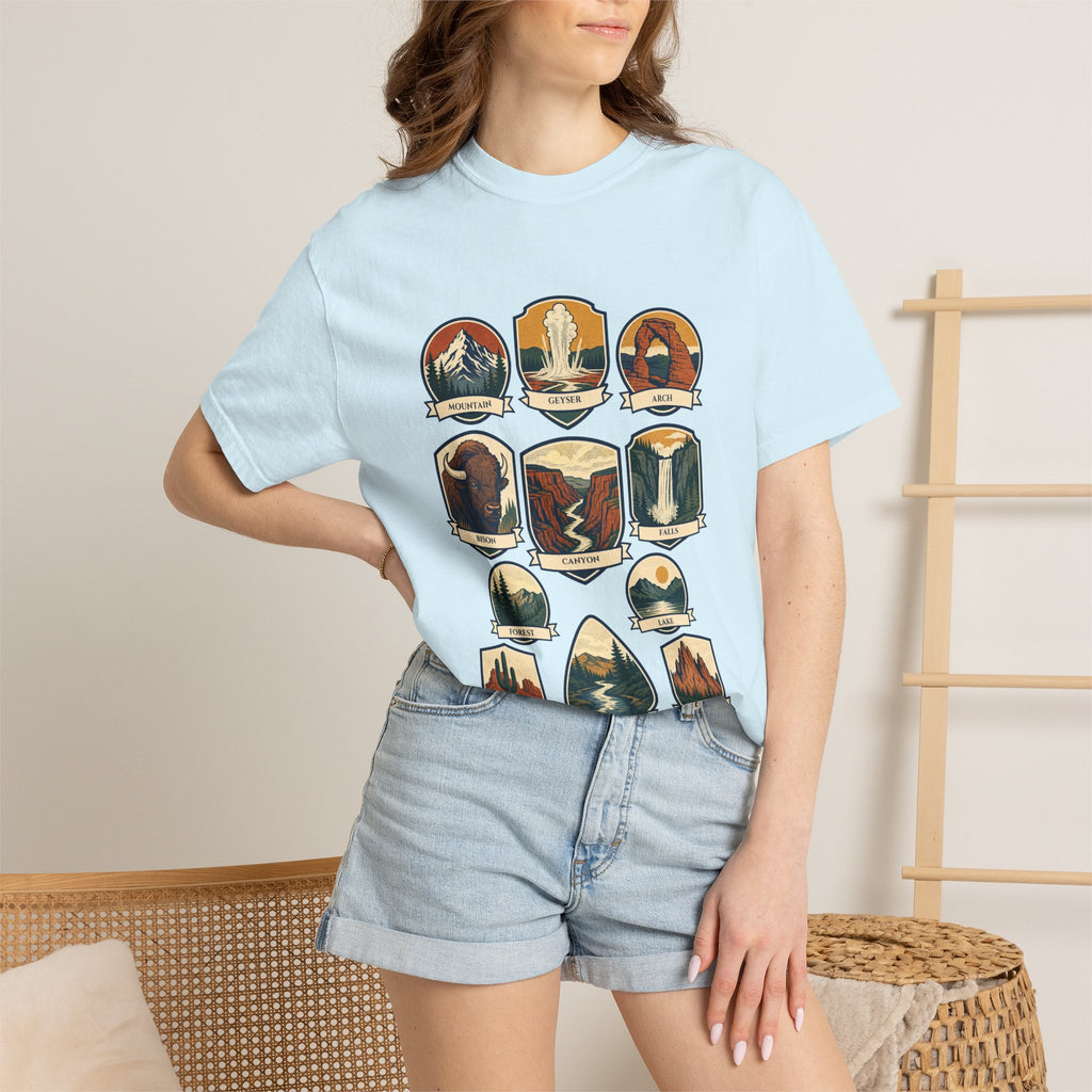 National Parks Shirt, 63 National Parks Badge Tee, Hiking Camping Gift, Retro Adventure Sweatshirt, Outdoor Nature Lover